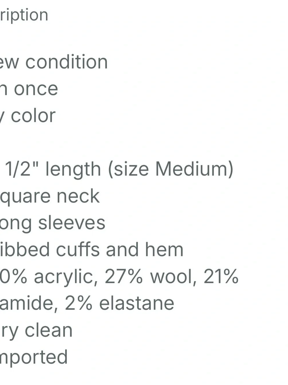 Madewell Cream Square-Neck Ribbed Women's Sweater
